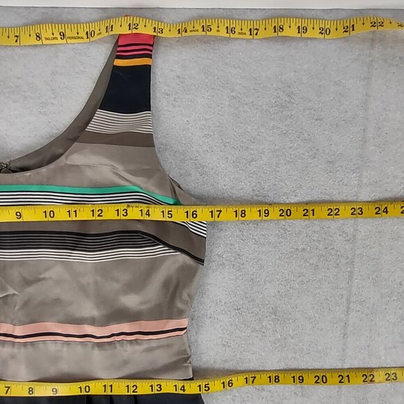 Banana Republic 100% Silk Striped Sheath Dress with Pockets Size 4P Casey Style - Picture 9 of 11